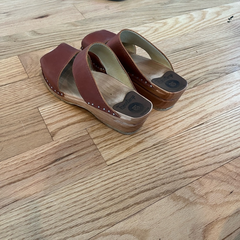 Troentorp Brown Leather Mules for Women - Picture 3 of 5